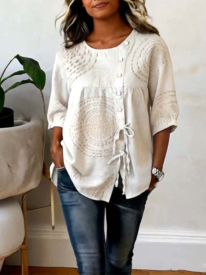 Emelina | Blusa de lino suave con bordado