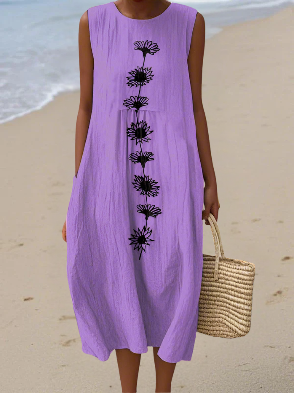 Emma | Vestido Midi Flor Violeta