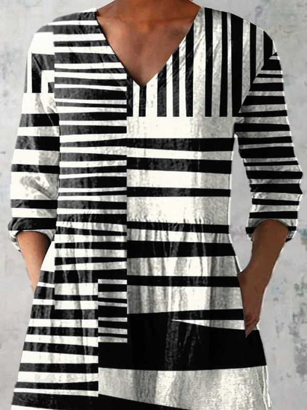 Capri | Camisa vintage cuello V manga larga
