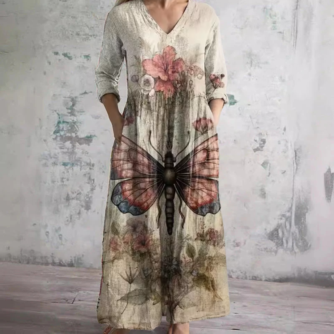 Evelin | Elegante Vestido Maxi Floral de Verano