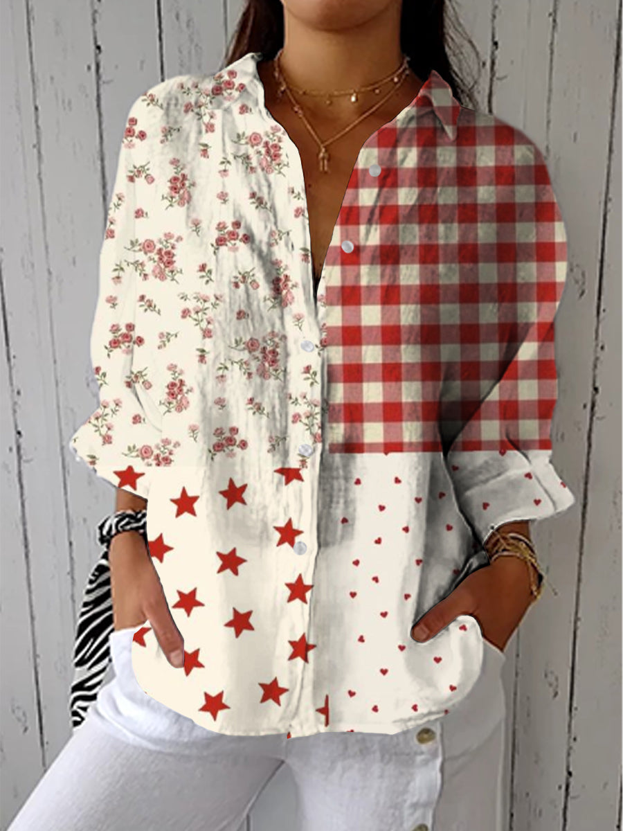 Rosario | Camisa Estampada Patchwork Clásica