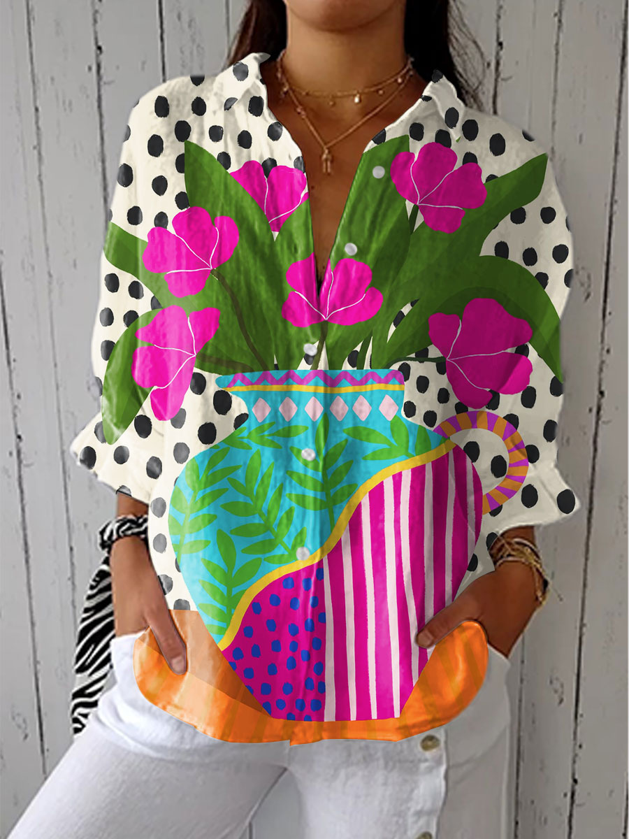 Diana | Camisa Estampada Floral Gráfica