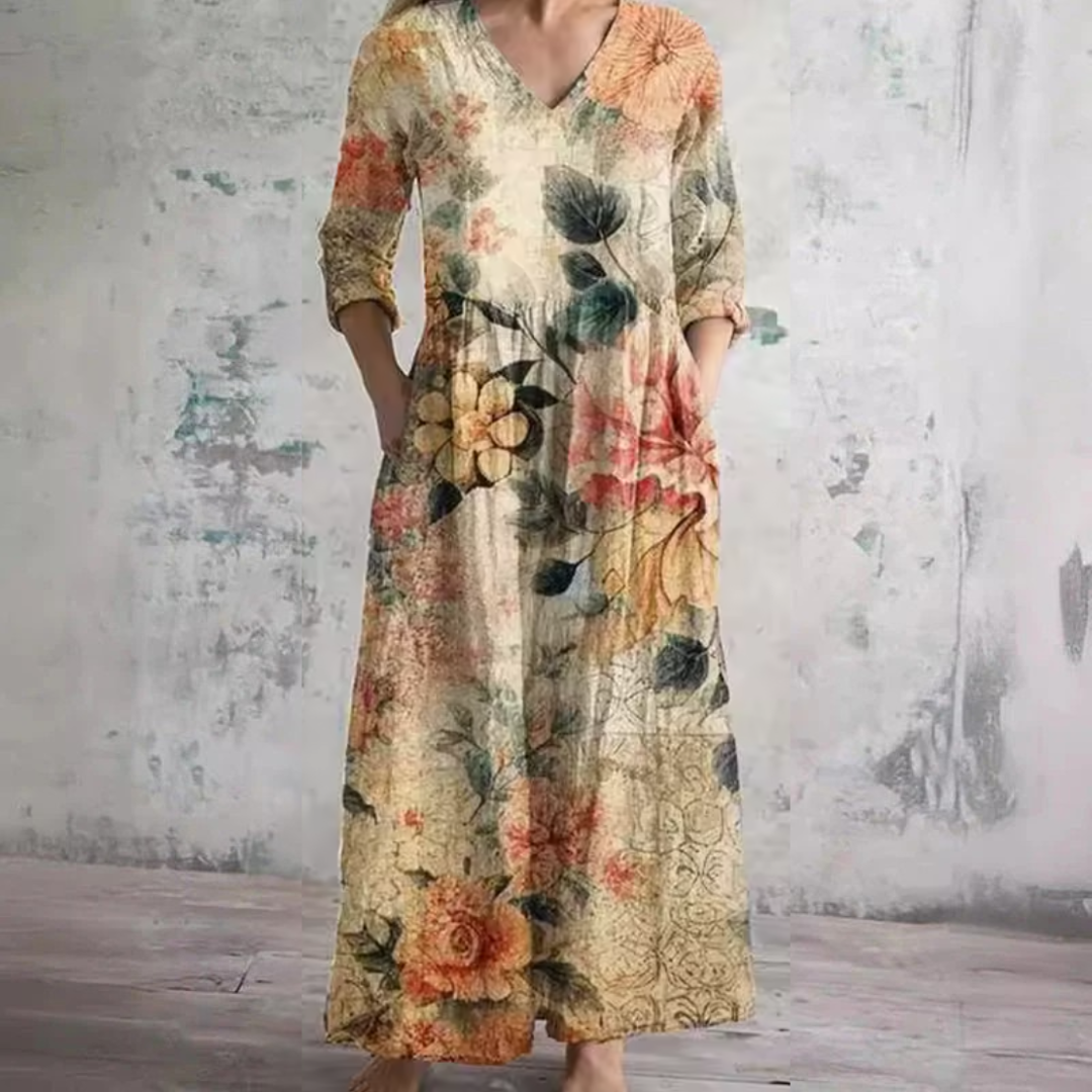 Tiara | Elegante Vestido Maxi Floral de Verano