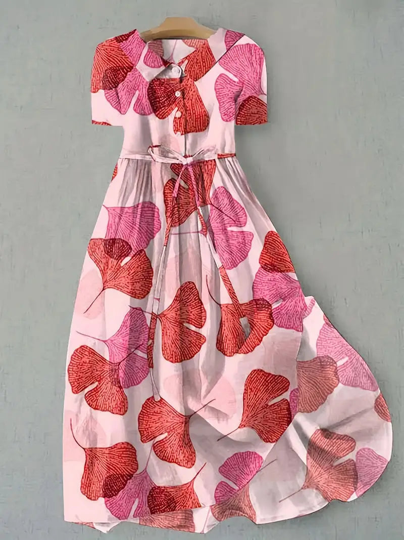 Camille | Vestido rosa empolvado con flores