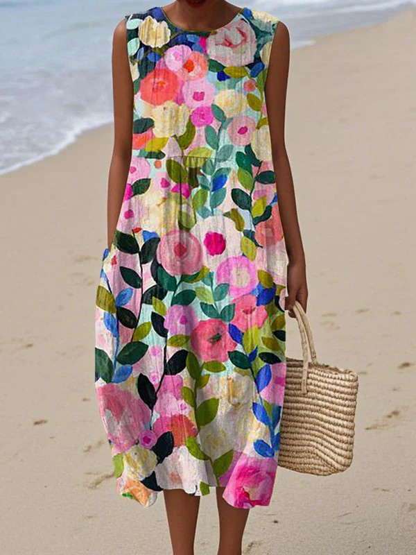 Noa | Vestido Estampado de Verano Sin Mangas