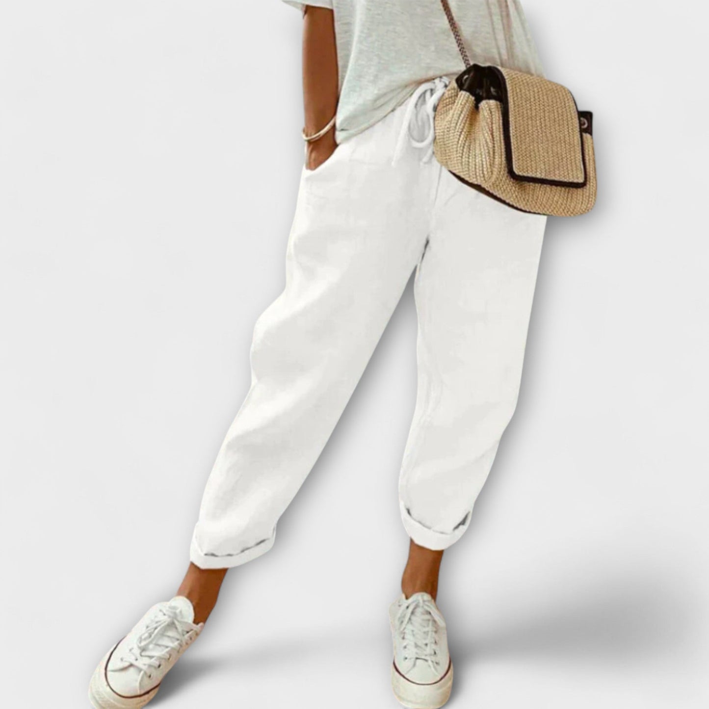 BIBI | Pantalón de moda de lino casual