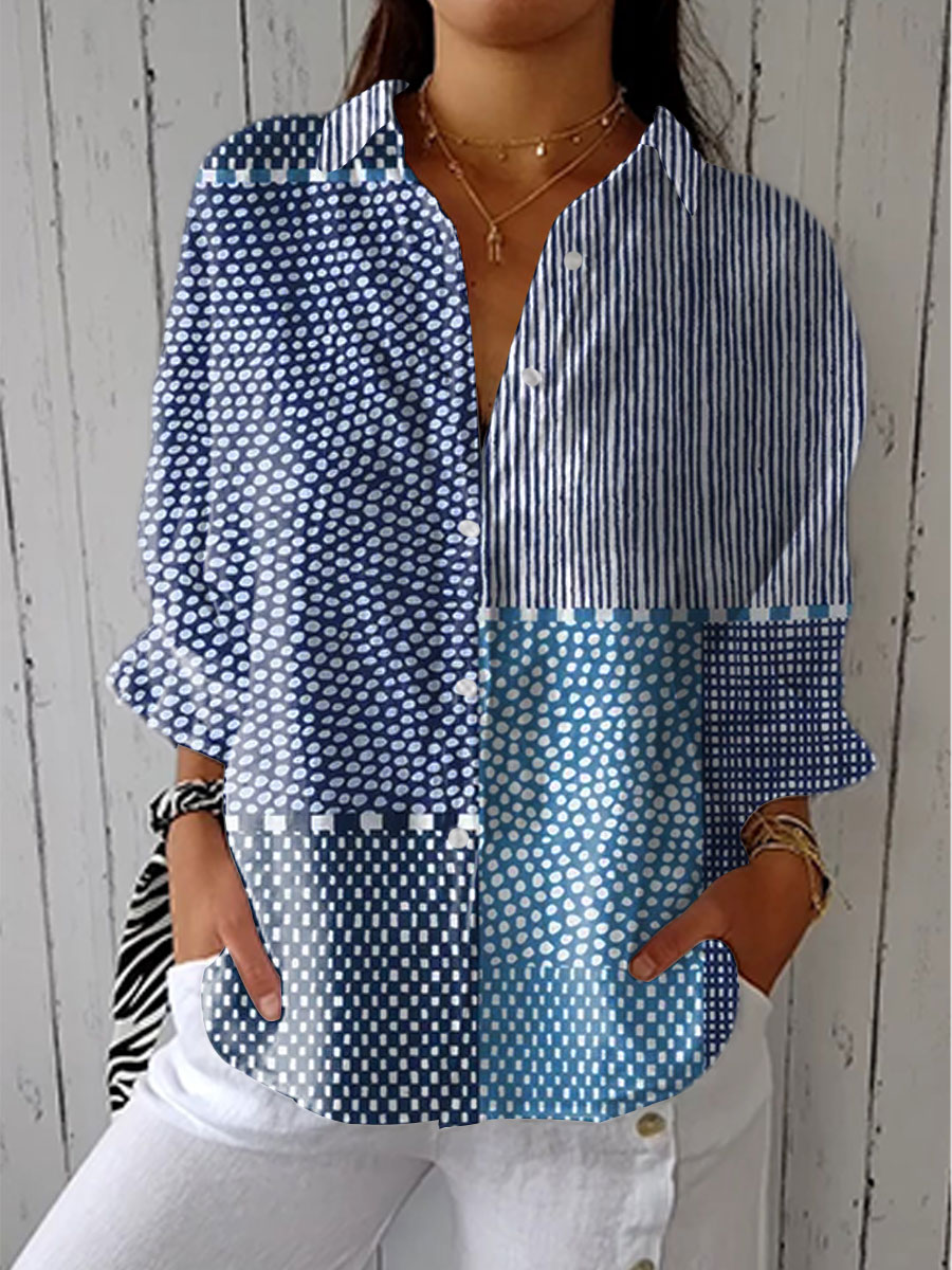 Pamela | Camisa Estampada Patchwork Costera