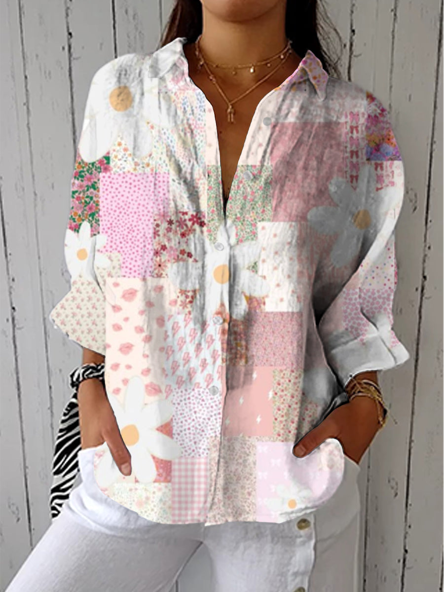 Judit | Camisa Estampada Patchwork Pastel