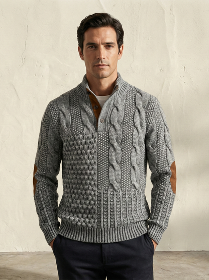 FÉNIX | Jersey patchwork de punto trenzado