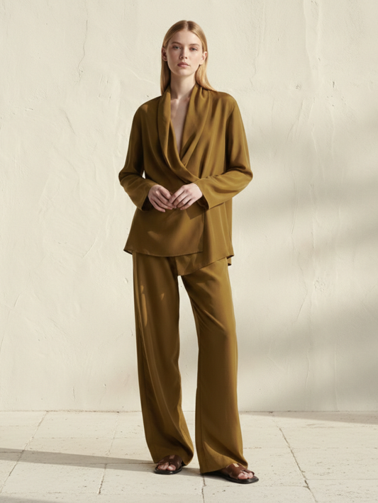 AURA | Conjunto de traje con solapa de chal