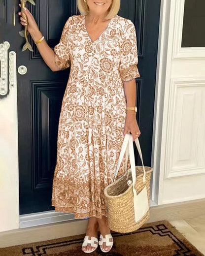 Cándida | Escote V Floral con Gracia
