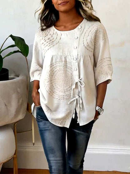 Emelina | Blusa de lino suave con bordado