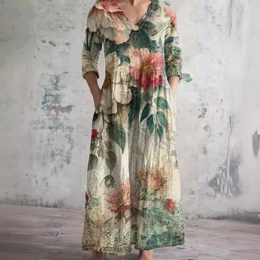 Tara | Elegante Vestido Maxi Floral de Verano