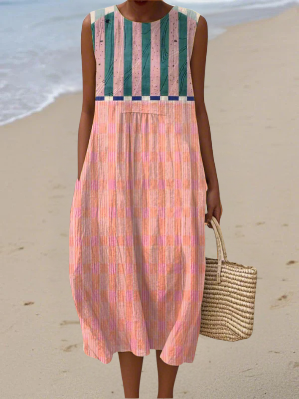 Lilia | Vestido Midi Rayas Pastel