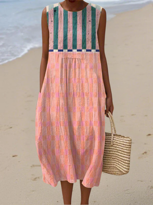 Lilia | Vestido Midi Rayas Pastel