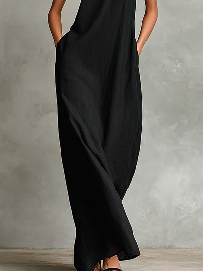 Caterina | Vestido Largo Negro Minimalista