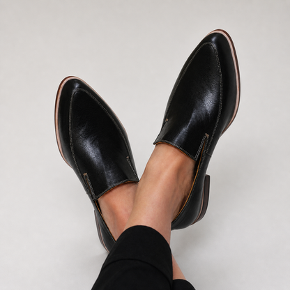 Sofía | Mocasín patchwork negro