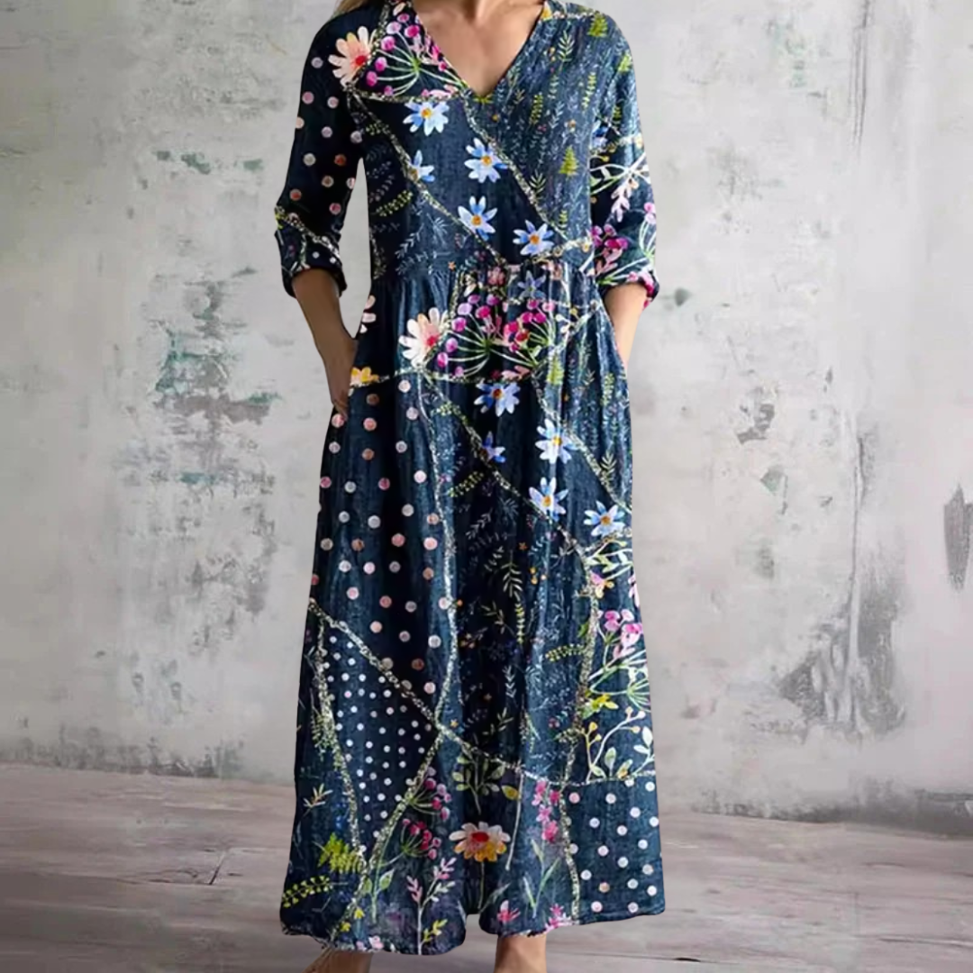 Linda | Elegante Vestido Maxi Floral de Verano