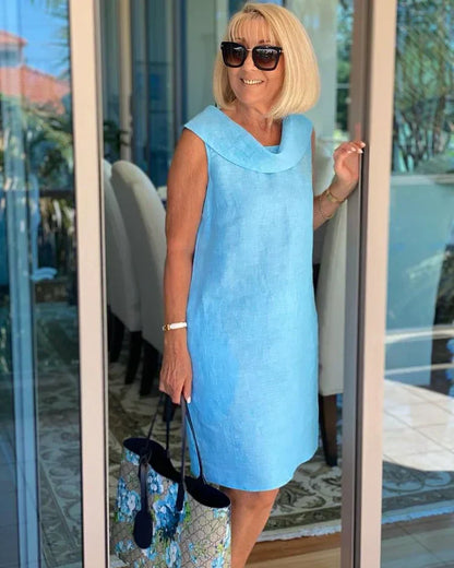 Perla | Vestido tubo sin mangas con cuello redondo