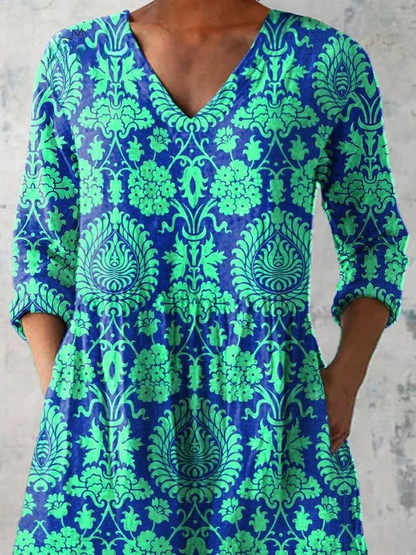 Beatriz | Camisa vintage cuello V manga larga