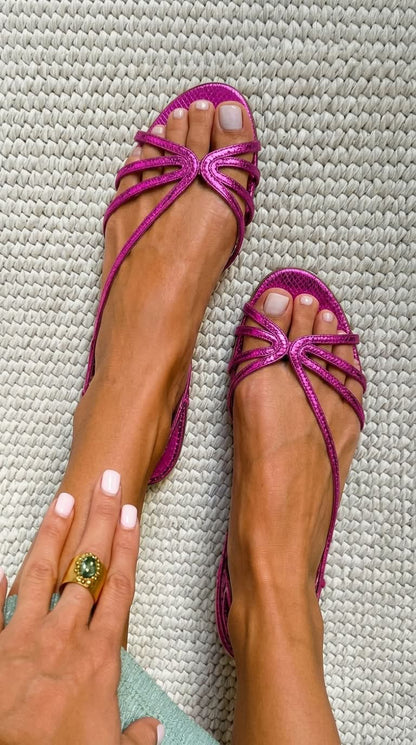 Ginevra | Sandalias Doradas Elegantes de Verano
