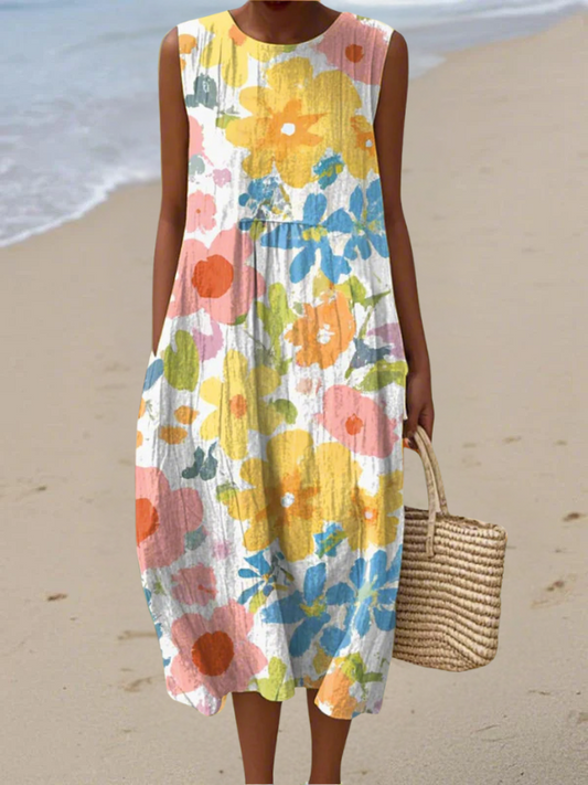 Ela | Vestido Midi Floral Pastel