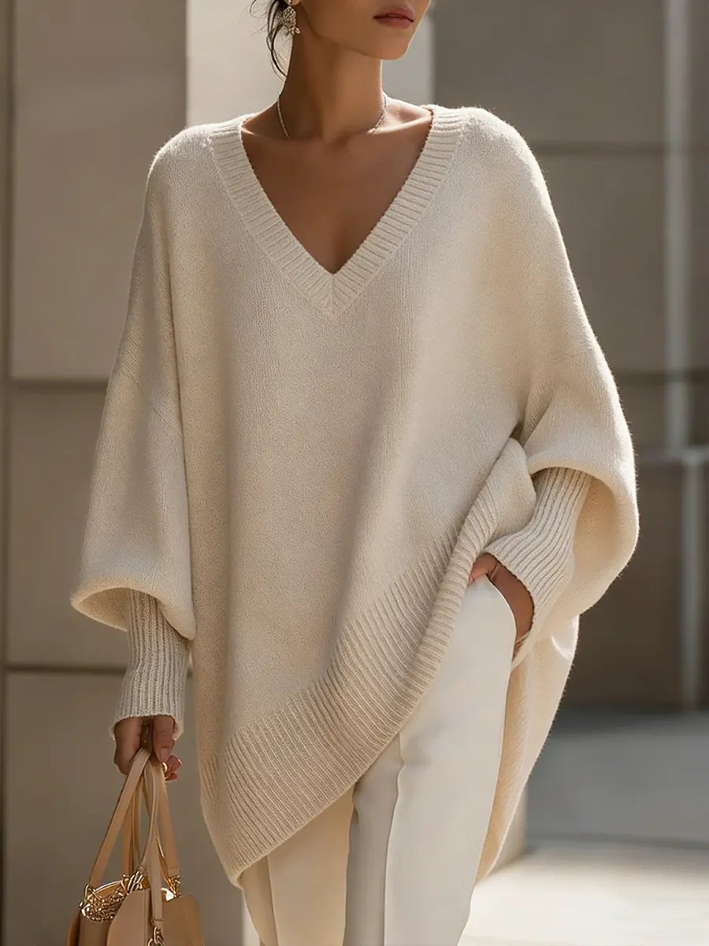 ALURA | Suéter con cuello pico de punto