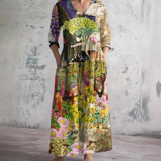 Olda | Elegante Vestido Maxi Floral de Verano