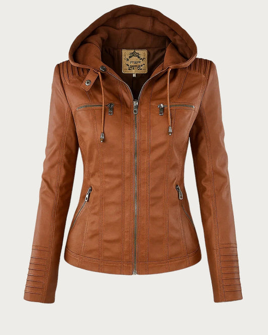 MÓNICA | Chaqueta de cuero otoñal.