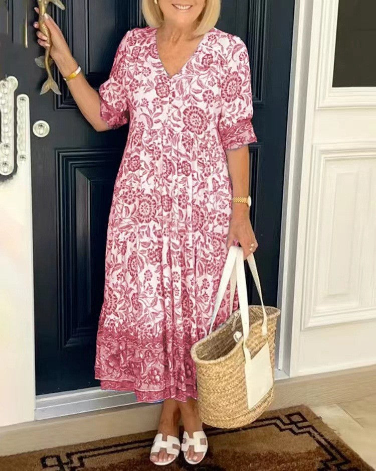 Cándida | Escote V Floral con Gracia
