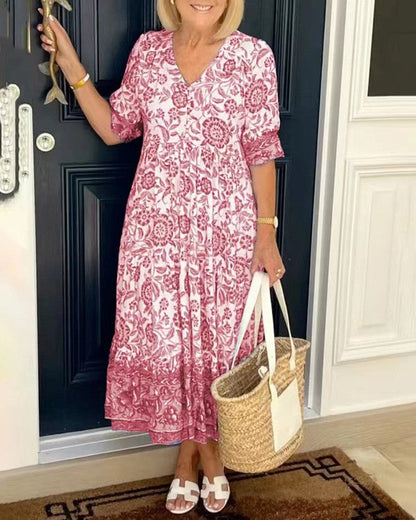 Cándida | Escote V Floral con Gracia