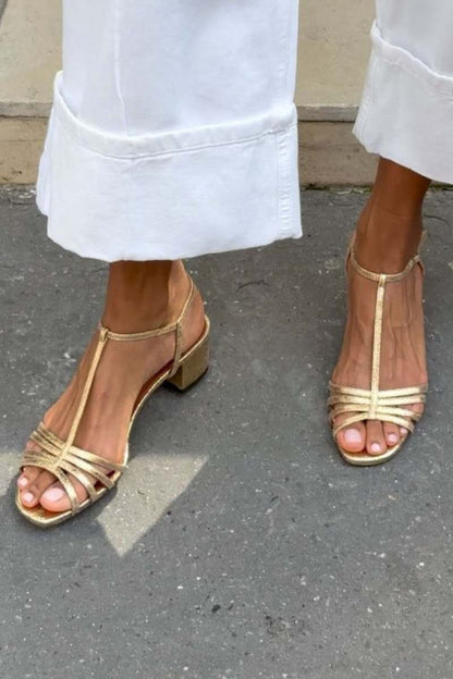 Allegra | Sandalias Doradas Elegantes para el Día a Día