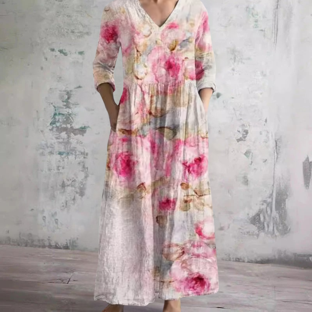 Bárbara | Elegante Vestido Maxi Floral de Verano