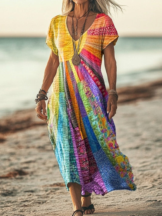 Vestido Bohemio Diseño Solar