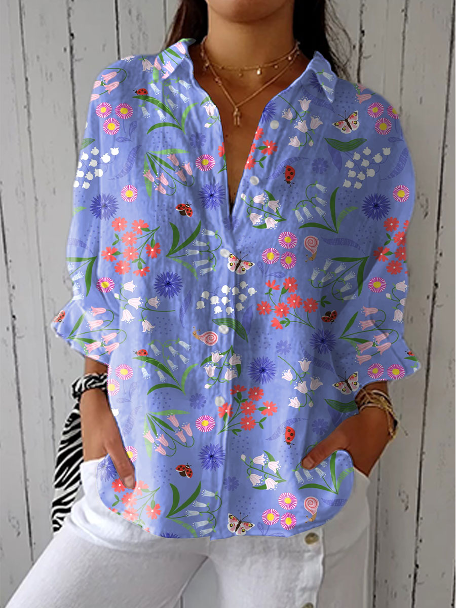 Dorotea | Camisa Estampada de Flores del Prado