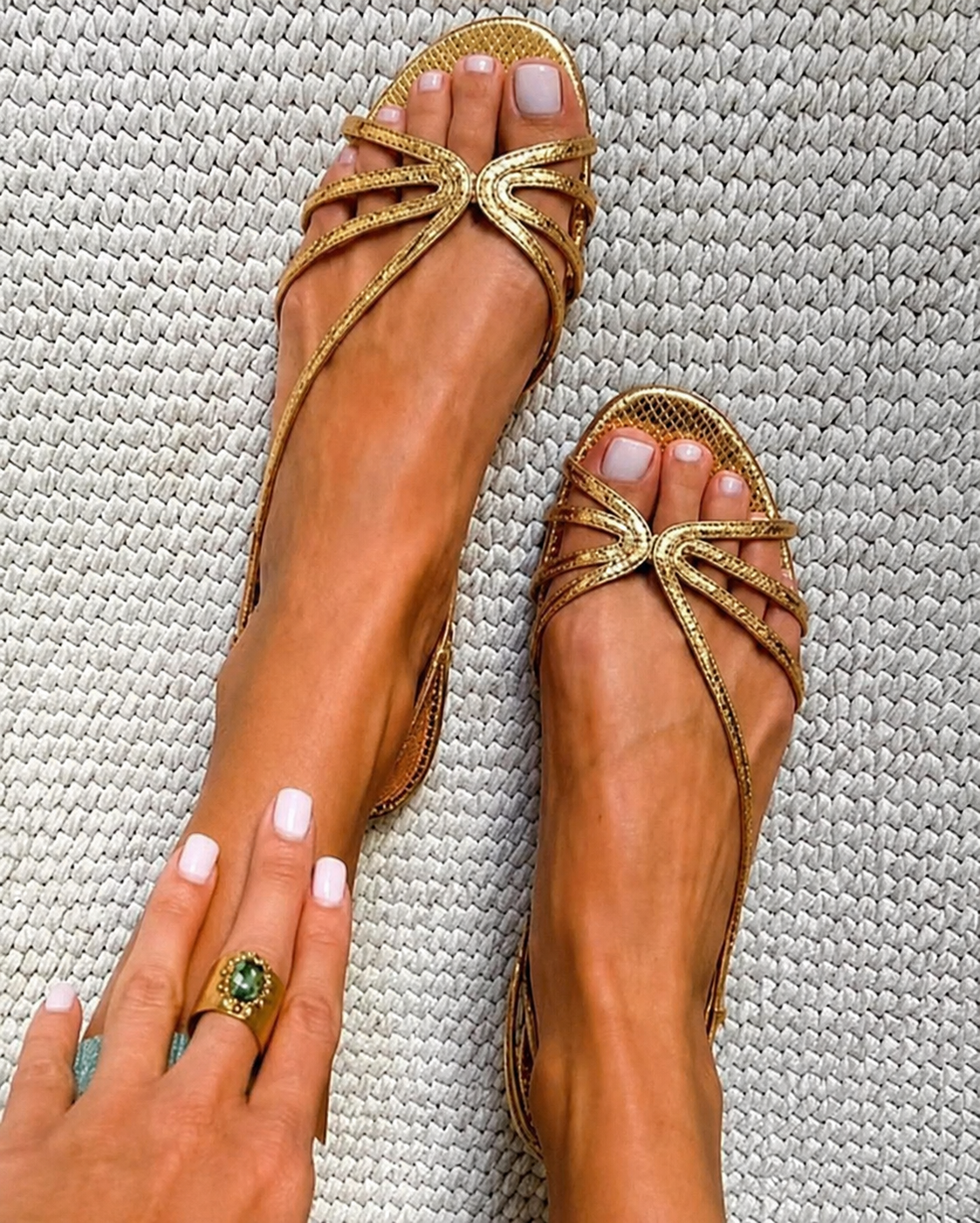 Ginevra | Sandalias Doradas Elegantes de Verano