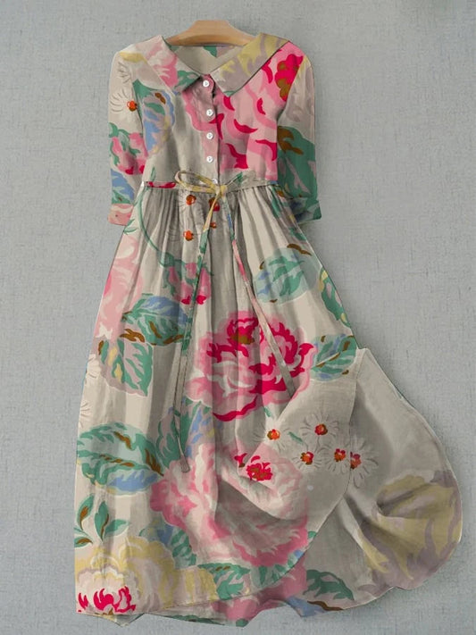 Madeleine | Elegante vestido floral pastel