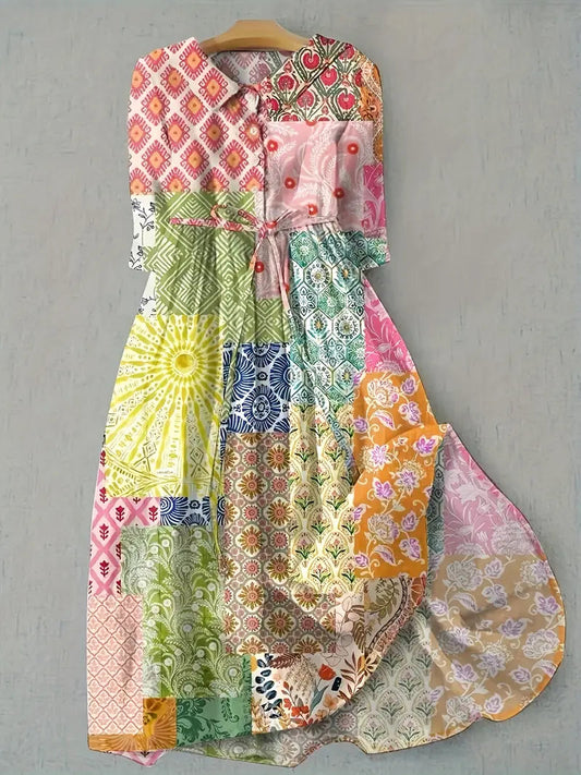 Juliette | Vestido patchwork artístico
