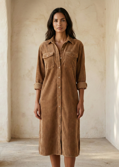 NIYARA | Vestido camisero de pana