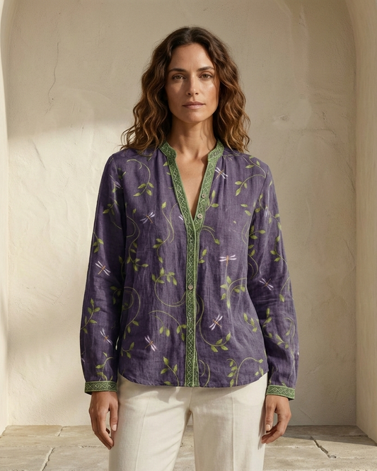 AMBER | Blusa vintage con estampado floral