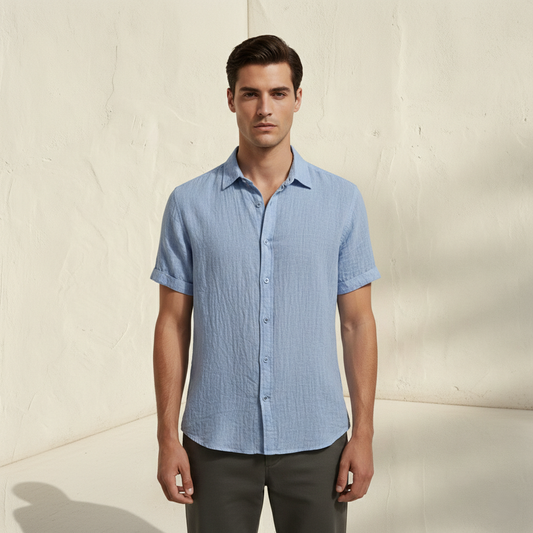 LOREN | Camisa de lino de manga corta