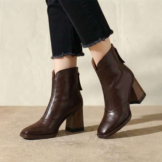 CLARA | Botas de tacón de cuero