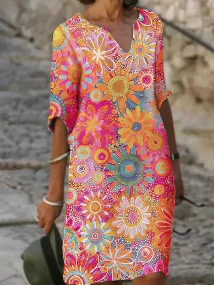 Ana | Vibrante Vestido Midi Floral
