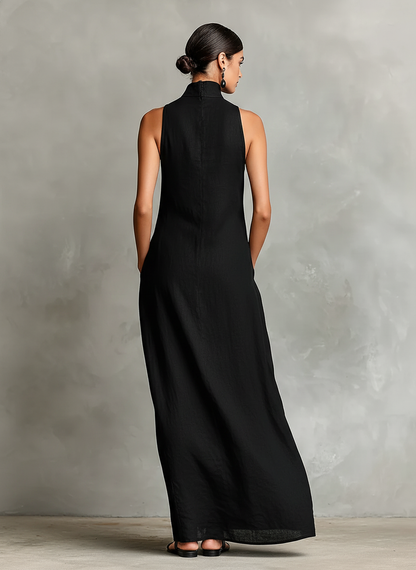 Caterina | Vestido Largo Negro Minimalista