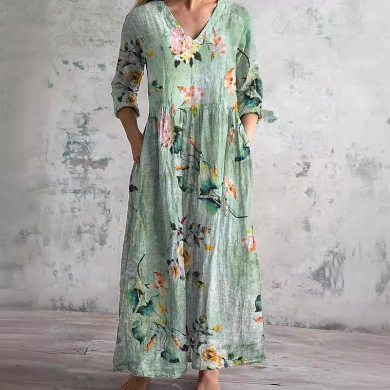 Maya | Elegante Vestido Maxi Floral de Verano
