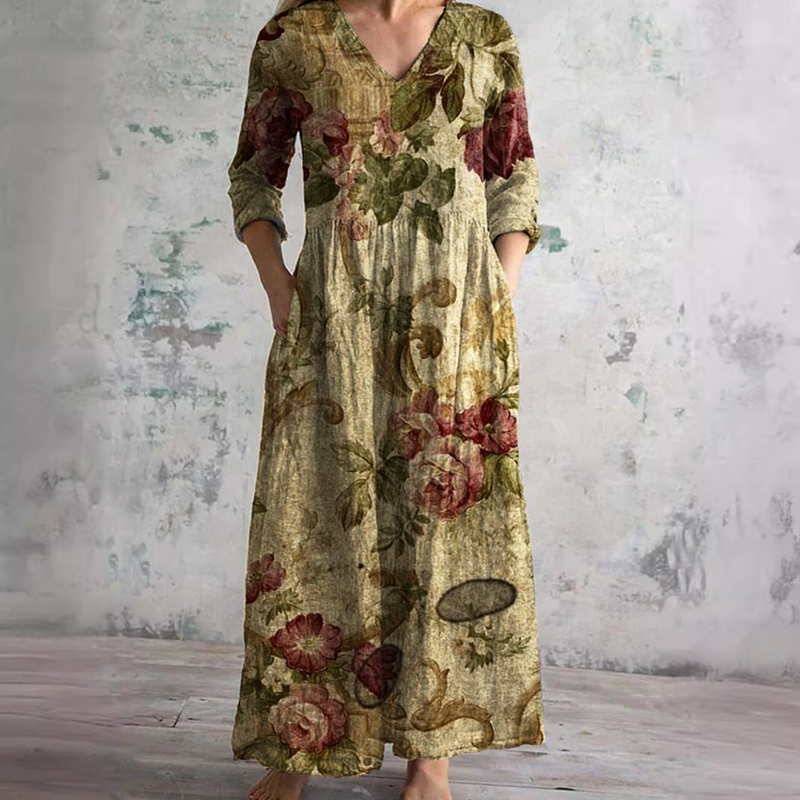 Raquel | Elegante Vestido Maxi Floral de Verano