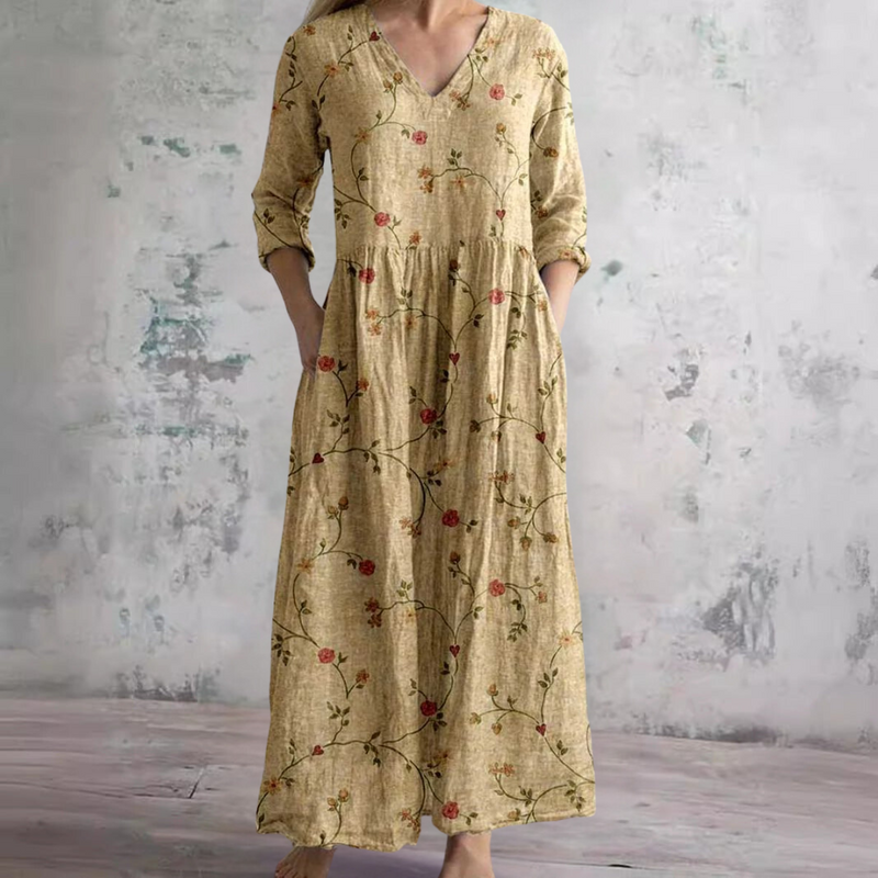 Erica | Elegante Vestido Maxi Floral de Verano