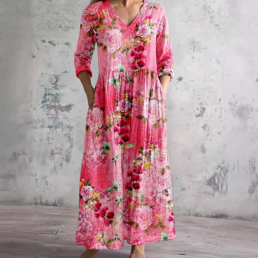 Wenda | Elegante Vestido Maxi Floral de Verano