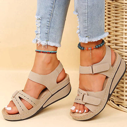 Sandra | Sandalias ortopédicas cómodas con cuña
