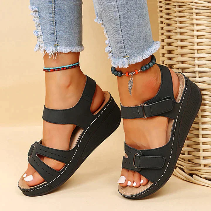 Sandra | Sandalias ortopédicas cómodas con cuña